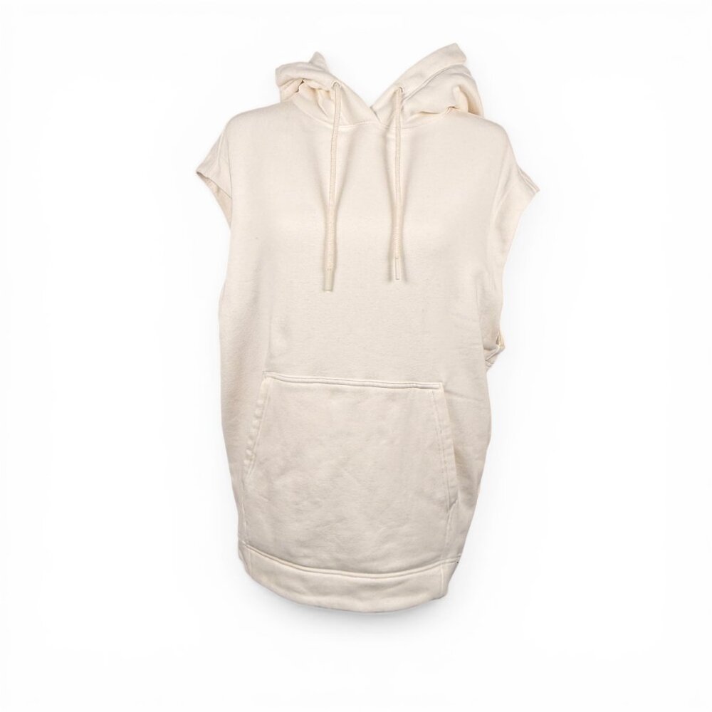 Athleta Sleeveless Hoodie Sweatshirt Women’s Small Cream Oversized Athleisure